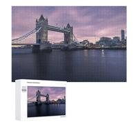 Adult Jigsaw Puzzles 1000 PCS London's Tower Bridge at Twilight Jigsaw for Adults Relax Games Presents for Women Birthday Present, Gifts, 1000 PCS