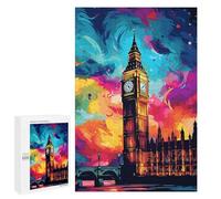 Adult Jigsaw Puzzles 1000 PCS London's Vibrant Big Ben -1 Jigsaw Puzzles for Adults Stress Reliever Challenging To Complete Brainteaser Family Games 1000 PCS