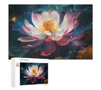 Adult Jigsaw Puzzles 1000 PCS Lotus Blossom in Midnight Serenity Puzzle for Adults Brain Teaser Game Wall Decoration Birthday Present, Gifts, 1000 PCS