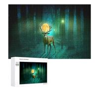 Adult Jigsaw Puzzles 1000 PCS Magical Forest Moonlit Deer Puzzles for Adults Hands-on Game Enhance Memory Gifts for Friends And Family 1000 PCS