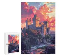 Adult Jigsaw Puzzles 1000 PCS Medieval Castle Sunset-2 Jigsaw Puzzles for Adults Stress Reliever Challenging To Complete Brainteaser Family Games 1000 PCS