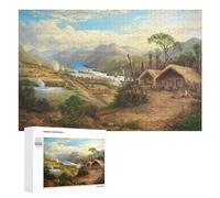 Adult Jigsaw Puzzles 1000 PCS Native Village by The River Puzzles for Adults Hands-on Game Enhance Memory Gifts for Friends And Family 1000 PCS