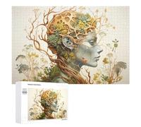 Adult Jigsaw Puzzles 1000 PCS Nature's Harmony A Woman's Connection with Plants Jigsaw for Adults Relax Games Presents for Women Birthday Present, Gifts, 1000 PCS