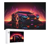 Adult Jigsaw Puzzles 1000 PCS Neon Future Car Artwork -1 Puzzles for Adults Hands-on Game Enhance Memory Gifts for Friends And Family 1000 PCS