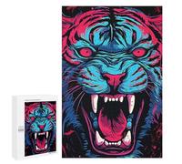Adult Jigsaw Puzzles 1000 PCS Neon Vintage Tiger Teenagers Puzzles Toy Wall Decor Pattern Assembly Gifts for Friends And Family 1000 PCS