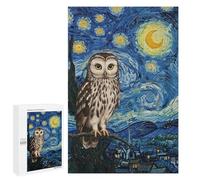 Adult Jigsaw Puzzles 1000 PCS Owl in Starry Night Style Jigsaw for Adults Relaxing Games A Work of Art Birthday Present, Gifts, 1000 PCS