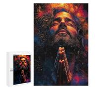 Adult Jigsaw Puzzles 1000 PCS Praying Jesus in Colorful Light Jigsaw for Adults Relaxing Games A Work of Art Birthday Present, Gifts, 1000 PCS