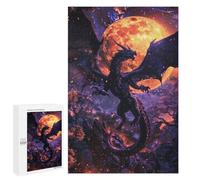 Adult Jigsaw Puzzles 1000 PCS Purple Dragon Full Moon Teenagers Puzzles Toy Wall Decor Pattern Assembly Gifts for Friends And Family 1000 PCS