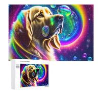 Adult Jigsaw Puzzles 1000 PCS Rainbow Bubble Dog Art Print Jigsaw for Adults Relax Games Presents for Women Birthday Present, Gifts, 1000 PCS