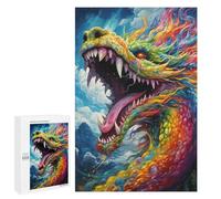 Adult Jigsaw Puzzles 1000 PCS Rainbow Serpent in Flight Jigsaw for Adults Relax Games Presents for Women Birthday Present, Gifts, 1000 PCS