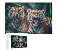 Adult Jigsaw Puzzles 1000 PCS Roaring Tigers in The Jungle Puzzles for Adults Hands-on Game Enhance Memory Gifts for Friends And Family 1000 PCS