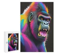 Adult Jigsaw Puzzles 1000 PCS Splash Art Gorilla Jigsaw for Adults Relaxing Games Birthday Present Great Gift for Gaming 1000 PCS