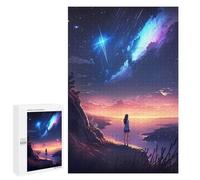 Adult Jigsaw Puzzles 1000 PCS Stargazing Anime Girl Teenagers Puzzles Toy Wall Decor Pattern Assembly Gifts for Friends And Family 1000 PCS