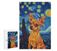 Adult Jigsaw Puzzles 1000 PCS Starry Night Chihuahua Jigsaw for Adults Relaxing Games Birthday Present Great Gift for Gaming 1000 PCS