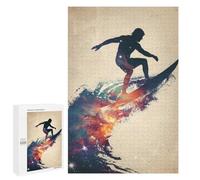 Adult Jigsaw Puzzles 1000 PCS Surfing Galaxy Silhouette Jigsaw for Adults Relaxing Games Birthday Present Great Gift for Gaming 1000 PCS