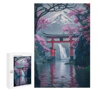 Adult Jigsaw Puzzles 1000 PCS Torii Gate Fuji Mount Teenagers Puzzles Toy Wall Decor Pattern Assembly Gifts for Friends And Family 1000 PCS