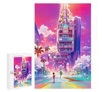Adult Jigsaw Puzzles 1000 PCS Vibrant Future Cityscape -2 Jigsaw for Adults Relax Games Presents for Women Birthday Present, Gifts, 1000 PCS