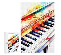 Adult Jigsaw Puzzles 1000 PCS Watercolor Piano Keys Abstract Art Jigsaws for Adults Family Games Presents for Women Educational Challenge 1000 PCS