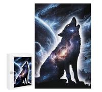 Adult Jigsaw Puzzles 1000 PCS Wolf Howling Silhouette Jigsaw for Adults Relaxing Games A Work of Art Birthday Present, Gifts, 1000 PCS