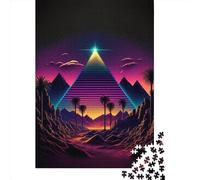 Adult Jigsaw Puzzles 1000 Pieces A Pyramid In The Neon Sand13 Wooden Puzzle for Adults And Teenager Home Decoration Puzzle Toys 1000pcs (38x26cm)