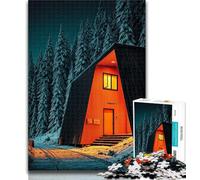 Adult Jigsaw Puzzles 1000 Pieces A Single Illuminated Cabin Puzzles for Teenagers,Stress Reliever Difficult Challenge Unique Home Decor And Gifts 26x38cm