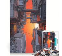 Adult Jigsaw Puzzles 1000 Pieces A Space Odyssey. Inside The City., Educational Game, Fun at Home Activities, for Birthday, Chrismas 38x26cm