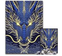 Adult Jigsaw Puzzles 1000 Pieces Abstract Blue Sapphire Dragon Jigsaw Puzzles Educational Brain Teaser Artistic Home & Office Decor Age 1000 PCS(38x26cm)