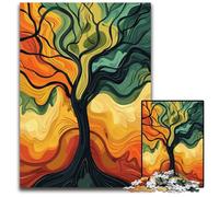 Adult Jigsaw Puzzles 1000 Pieces Abstract Colorful Tree Jigsaw Puzzles Educational Brain Teaser Artistic Home & Office Decor Age 1000 PCS(38x26cm)