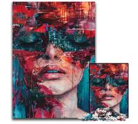 Adult Jigsaw Puzzles 1000 Pieces Abstract Female Portrait Impossible Jigsaw Puzzles for Adults Brain Challenge Gift Educational Activity for Teenagers 1000 PCS(38x26cm)