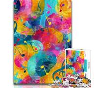 Adult Jigsaw Puzzles 1000 Pieces Abstract Music Notes,Help The Brain Exercise Addictive Toys to Cultivate Patience Gift For Birthdays (38x26cm)