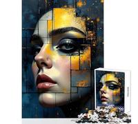Adult Jigsaw Puzzles 1000 Pieces Abstract Portrait with Geometric Elements Jigsaw Puzzle 1000 Hands-on Game Great Gifts for Games Analysis And Logic (38x26cm)