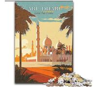 Adult Jigsaw Puzzles 1000 Pieces Abu Dhabi Travel,Help The Brain Exercise Addictive Toys to Cultivate Patience Perfect Decoration 50x75cm