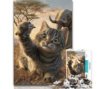 Adult Jigsaw Puzzles 1000 Pieces African Cat Teenager Jigsaw,Stress Reliever Staycation Kill Time Home Decoration Toys 26x38cm