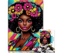 Adult Jigsaw Puzzles 1000 Pieces African Woman,Help The Brain Exercise Addictive Toys to Cultivate Patience Perfect Decoration 38x26cm