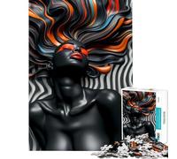 Adult Jigsaw Puzzles 1000 Pieces African Woman Modern Impossible Game Brain Intelligence Challenge Addictive Toys Gifts Birthday For Family Fun (Size 38x26cm)
