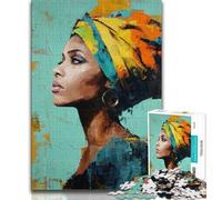 Adult Jigsaw Puzzles 1000 Pieces African Woman Teenager Jigsaw,Stress Reliever Staycation Kill Time Home Decoration Toys 75x50cm