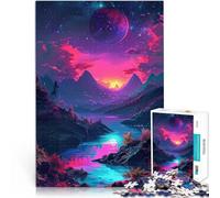 Adult Jigsaw Puzzles 1000 Pieces amazing neon fantasy nature the jigsaw puzzle 26x38cm Unique Birthday and Gifts for teenager Age 14+
