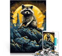 Adult Jigsaw Puzzles 1000 Pieces Amazing Raccoon Train your brain and hands 50x75cm Artists Collection, Fine Art for Age 14+
