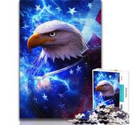 Adult Jigsaw Puzzles 1000 Pieces American Flag Eagle Adult Puzzles,Learning Educational Toys Family Games Unique Birthday And Gifts 75x50cm