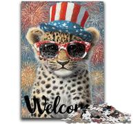 Adult Jigsaw Puzzles 1000 Pieces American Leopard Teenager Puzzles,Stress Reliever Difficult Challenge Secret Santa Gifts (26x38cm)