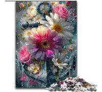 Adult Jigsaw Puzzles 1000 Pieces Anchor And Flowers, Educational Games Home Decoration Suitable for Desktop Decoration (size 50x75cm)