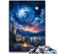 Adult Jigsaw Puzzles 1000 Pieces Ancient City Under The Night Sky Teenager Puzzles,Stress Reliever Difficult Challenge Secret Santa Gifts (50x75cm)