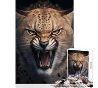 Adult Jigsaw Puzzles 1000 Pieces Angry Lynx Jigsaw Puzzles for Adults Difficult Challenge Train Your Brain And Hands Family Fun & Game Night (38x26cm)