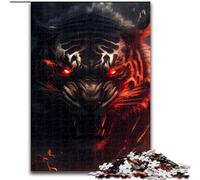 Adult Jigsaw Puzzles 1000 Pieces Angry Wild Tiger Head Art cardboard Puzzles Family Interactive Game, Craft Gift with Colorful Artwork size 26x38cm