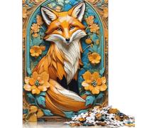 Adult Jigsaw Puzzles 1000 Pieces Animal Art Fox Paper Jigsaw Puzzles for Adults Educational Game Challenge Toy 1000pcs (38x26cm)