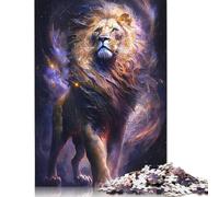 Adult Jigsaw Puzzles 1000 Pieces Animal Art Lion Wooden Puzzles for Adults Sustainable Puzzle Games 1000pcs (75x50cm)