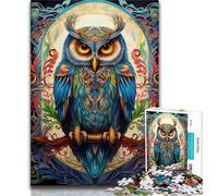 Adult Jigsaw Puzzles 1000 Pieces Animal Art Owl,Decompressing Intellectual Educational Toy Is Ideal As Gifts for The Whole Family 38x26cm