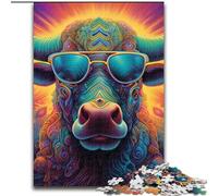 Adult Jigsaw Puzzles 1000 Pieces Animal Buffalo Puzzles for Adults size 26x38cm for Mother'S Day, Birthdays, Christmas