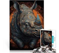 Adult Jigsaw Puzzles 1000 Pieces Animal Rhino Dekomprimierendes intellektuelles Lernspielzeug Geschenkideen38x26cm