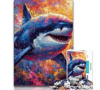 Adult Jigsaw Puzzles 1000 Pieces Animal Shark 1000 Pieces for Adults,Educational Games Home Decoration Birthday Present, Gifts, Wall Art (size 75x50cm)